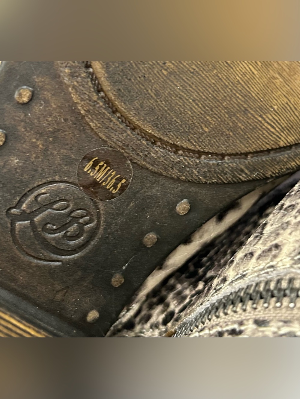 Lucky Brand Reptile Snake Print Leather Ankle Booties Dual Zip Size 6.5 - Picture 7 of 11
